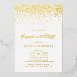 Elegante Foil Pressed Confetti Engagement Party Folieneinladung
