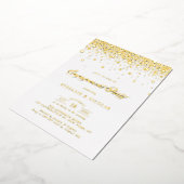 Elegante Foil Pressed Confetti Engagement Party Folieneinladung (Gedreht)