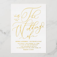 Elegante Foil Pressed Whimsical Calligraphy Weddin