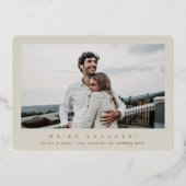 Elegante Foil Single Foto Verlobung Ankündigung (Vorderseite)