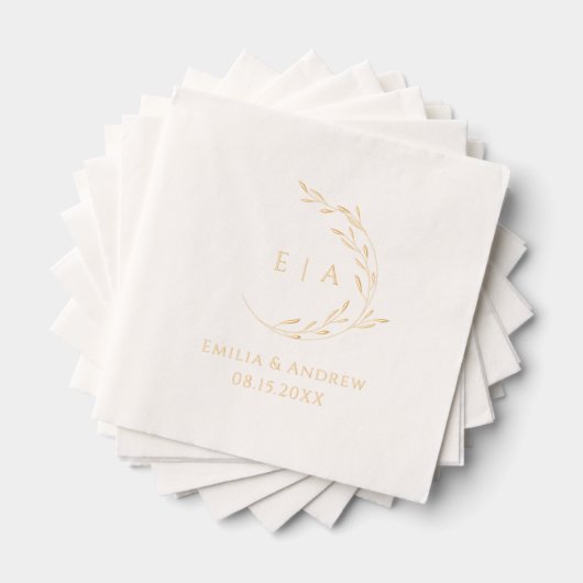 Elegante Foil Wedding Napkins Personalisiert Servietten Mit Folie (Insitu (Gestapelt))