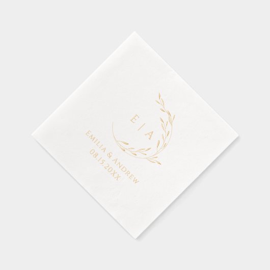 Elegante Foil Wedding Napkins Personalisiert Servietten Mit Folie (Rechts)