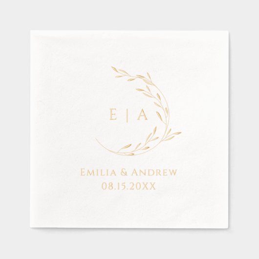 Elegante Foil Wedding Napkins Personalisiert Servietten Mit Folie (Vorderseite)
