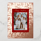 Elegante Foil Weihnachtskarte Vorlage Holiday Red (Vorderseite)