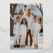 Elegante Foil Weihnachtskarte Vorlage Holiday Red (Rückseite)