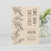 Elegante Foilage Hand Drawn Extravagante Script Ho Einladung (Stehend Vorderseite)