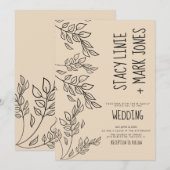 Elegante Foilage Hand Drawn Extravagante Script Ho Einladung (Vorne/Hinten)