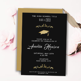 Elegante Folage Graduate Foto Graduate Party Einladung
