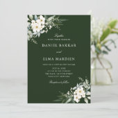 Elegante Foliage Boho-Aquarell-Blumenhochzeit  Einladung (Stehend Vorderseite)