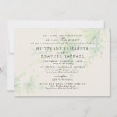 Elegante Foliage Cream Parents Horizontal Wedding Einladung (Vorderseite)