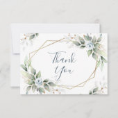 Elegante Foliage Dusty Blue Flowers Dankeskarte (Vorderseite)