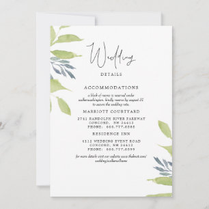 Elegante Foliage Einfache Hochzeit 2 Hotels Detail Einladung