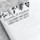 Elegante Foliage Floral Wedding Permastempel