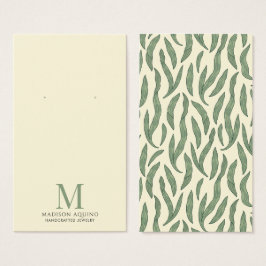 Elegante Foliage Green Cream Earring Display Cards