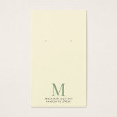 Elegante Foliage Green Cream Earring Display Cards (Vorderseite)