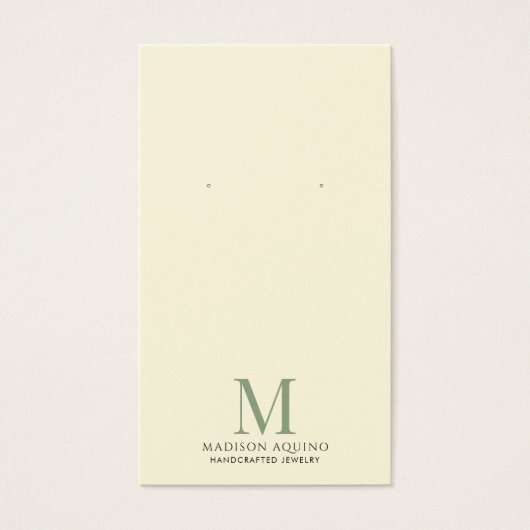 Elegante Foliage Green Cream Earring Display Cards (Vorderseite)