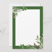 Elegante Foliage Green Leaf Hochzeitseinladung (Rückseite)