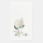 Elegante Foliage & Hydrangea Monogram Wedding Serviette (Vorderseite)
