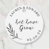 Elegante Foliage Lassend Liebe wachsen Hochzeit Geschenkanhänger (Vorderseite)