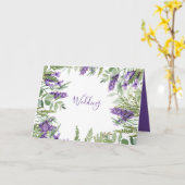 Elegante Foliage & Lavender Folded Wedding Karte (Gelbe Blume)