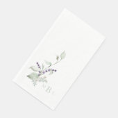 Elegante Foliage Lavender Mint Monogram Wedding Serviette (Ecke)