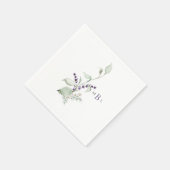 Elegante Foliage & Lavender Monogram II Hochzeit Serviette (Ecke)
