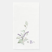 Elegante Foliage & Lavender Monogram Wedding II Serviette (Vorderseite)