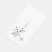 Elegante Foliage & Lavender Monogram Wedding II Serviette (Ecke)