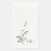Elegante Foliage & Lavender Monogram Wedding Serviette (Vorderseite)