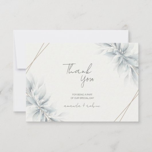 Elegante Foliage Modern Dankeskarte (Vorderseite)