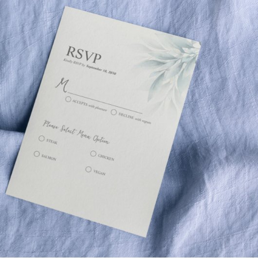 Elegante Foliage Modern RSVP Karte