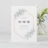 Elegante Foliage Modern Save The Date (Stehend Vorderseite)