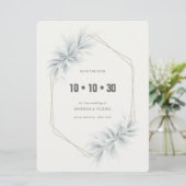 Elegante Foliage Modern Save The Date (Stehend Vorderseite)