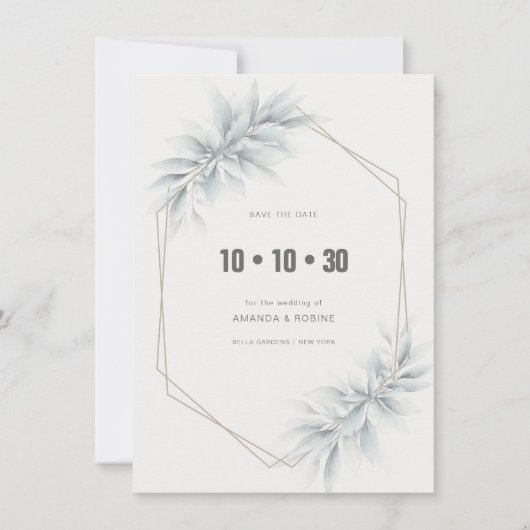 Elegante Foliage Modern Save The Date (Vorderseite)