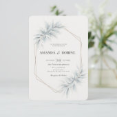 Elegante Foliage Moderne Hochzeit Einladung (Stehend Vorderseite)