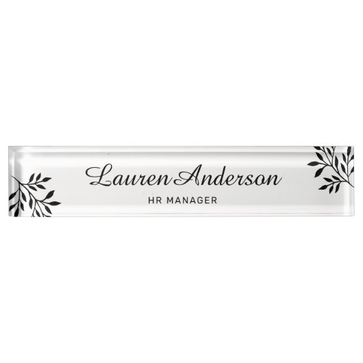 Elegante Foliage Personalisiert Namensplakette (Vorderseite)