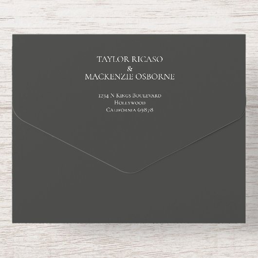 Elegante Foliage Personalisiert Wedding All-in-One-Einladung (Rückseite)