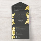 Elegante Foliage Personalisiert Wedding All-in-One-Einladung (Innenseite)