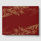 Elegante Foliage Red und Gold Quinceanera Gästebuch (Rückseite)
