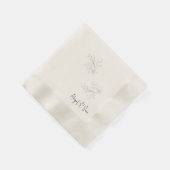 Elegante Foliage Script Cream Wedding Serviette (Ecke)