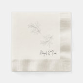 Elegante Foliage Script Cream Wedding Serviette (Vorderseite)