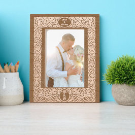 Elegante Foliage und Blumenrinde Geätzte Rahmen