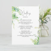 Elegante Foliage Wedding 2 Hotels Details Einladung (Stehend Vorderseite)