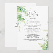 Elegante Foliage Wedding 2 Hotels Details Einladung (Vorne/Hinten)