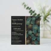 Elegante Foliage Wedding Einladung (Stehend Vorderseite)