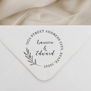 Elegante Foliage Wedding Rücksendeadresse Permastempel