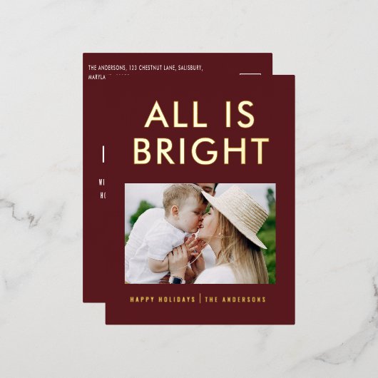 Elegante Folie 1 Foto Moderne Folie Postkarte (Vorderseite/Rückseite)