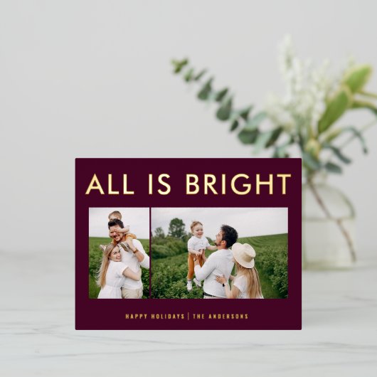 Elegante Folie 2 Foto Moderne Folie Postkarte (Stehend vorne)