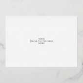 elegante Folie Gold Abschluss Dankeschön Karte (Rückseite)