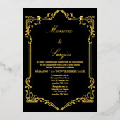 Elegante Folie Hochzeit Einladung in Spanisch (Vorderseite)